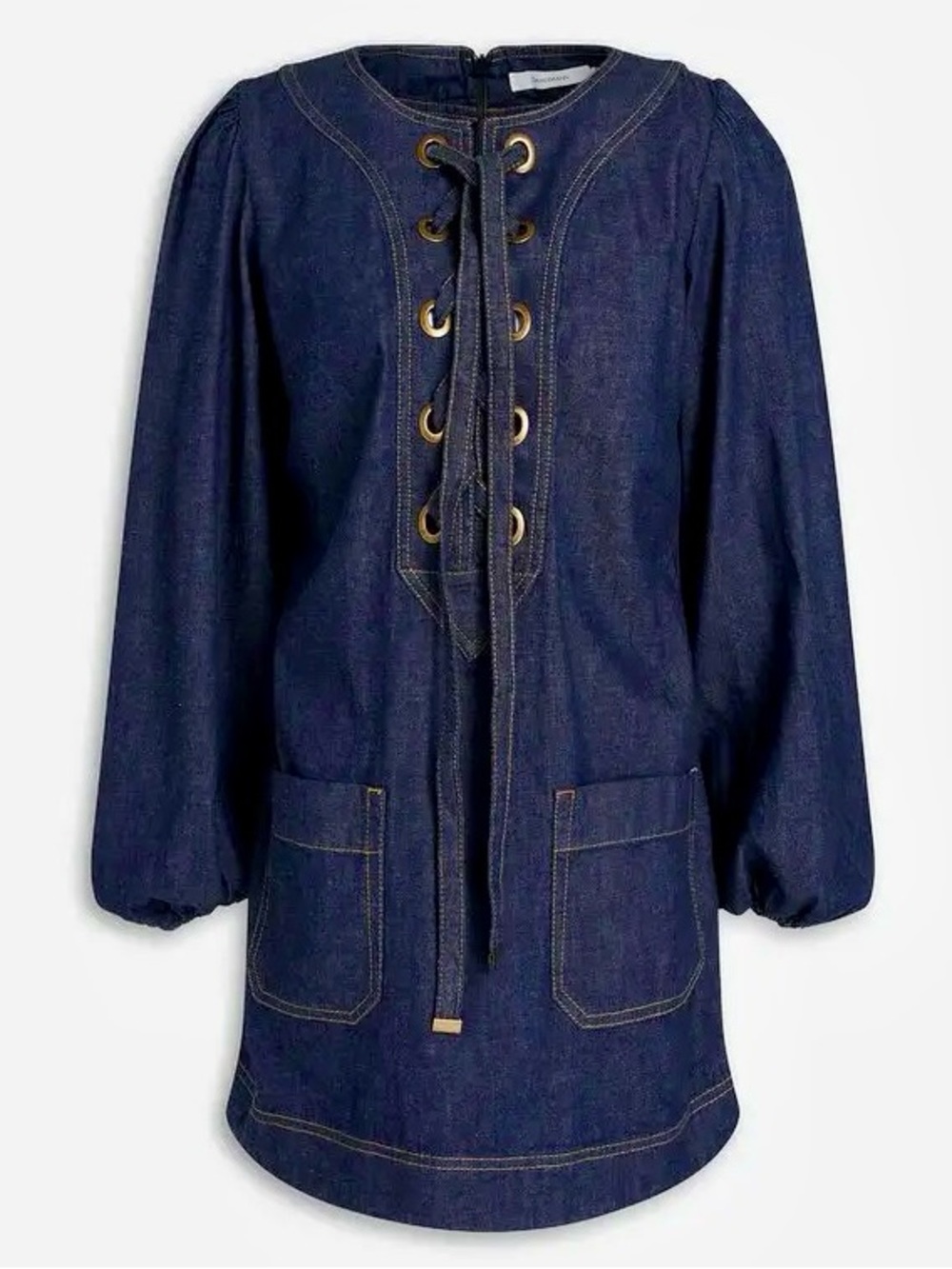 Zimmermann Dark Indigo Lace-Up Denim Tunic Dress size 0